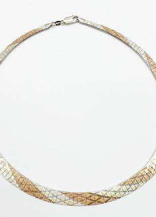 Серебряная цепочка, плетение клеопатра, размер 45 см x 0,9 см, вес: 24.6 г