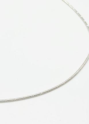 Серебряная цепочка, омега струна, размер 45 см x 0,1 см, вес: 3.9 г