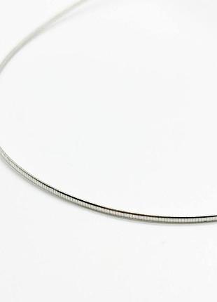 Серебряная цепочка, омега струна, размер 45 см x 0,2 см, вес: 6.7 г
