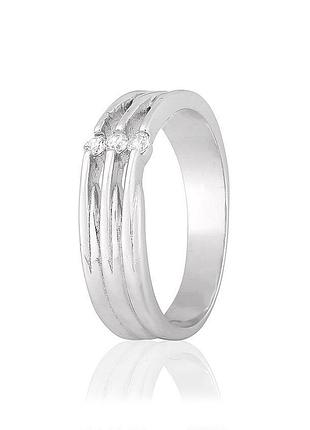 Серебряное кольцо с фианитами, размер 16,5, вес: 3.1 г