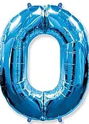 Фольгированная цифра “0” — синий, 40" (100 см), flexmetal
