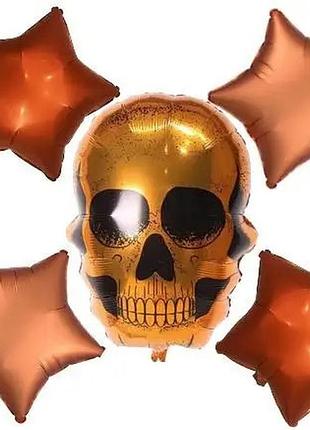 Набор фольгированных шаров "череп" 🎃💀