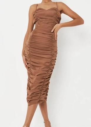 Максі сукня брендова на брителях з драпіруванням missguided,l/xl
