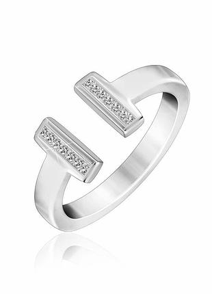 Серебряное кольцо с фианитами, размер 16,5, вес: 2.6 г