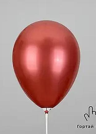Воздушные шары 12"| mirror red, красный, хром червоний