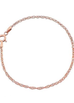 Серебряный браслет, плетение корд, размер 18 см x 0,15 см, вес: 1.4 г