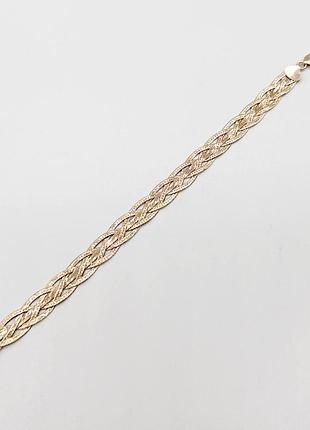 Серебряный браслет, плетение коса, размер 20 см x 0,9 см, вес: 9.2 г