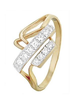 Серебряное кольцо с фианитами, размер 20,0, вес: 2.2 г