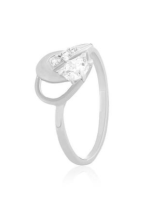 Серебряное кольцо с фианитами, размер 19,5, вес: 1.8 г