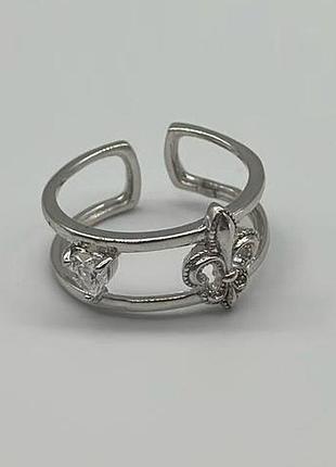 Серебряное кольцо со вставкой swarovski zirconia, размер 18,0, вес: 2.2 г