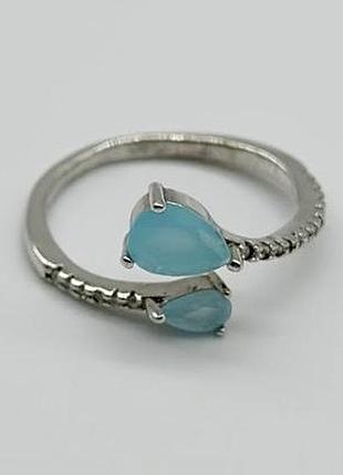 Серебряное кольцо с фианитами, размер 16,0, вес: 1.7 г