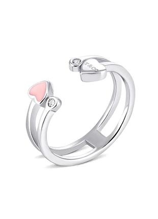 Серебряное кольцо ярусное романтика, размер 15,0, вес: 1.9 г