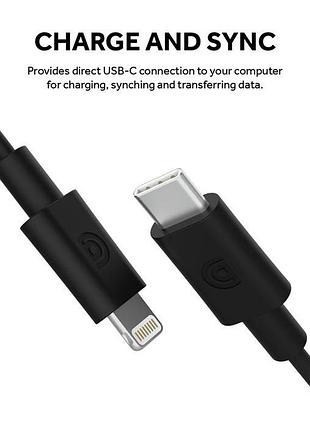 Кабель griffin black type-c/lightning 1.2m 2