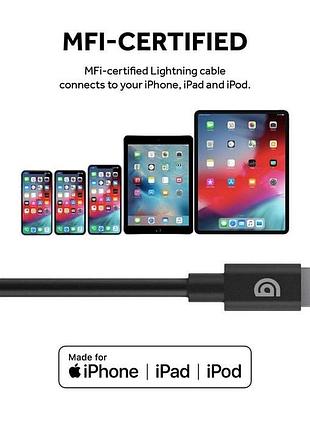 Кабель griffin black type-c/lightning 1.2m 5