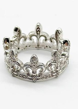 Серебряное кольцо с фианитами, размер 16,0, вес: 4.2 г