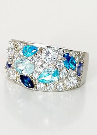 Серебряное кольцо со вставкой фианит, размер 17,0, вес: 6.7 г