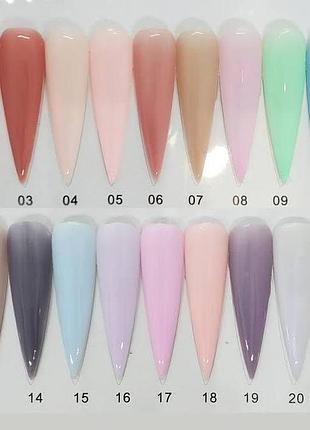 База цветная каучуковая global fashion color french rubber base coat , 8 мл, палитра 21 оттенок