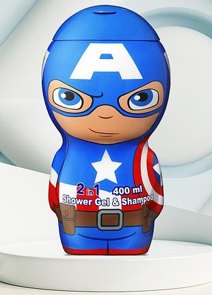 Шампунь-гель для детей air val international marvel capitan america gel y shampoo 400 мл