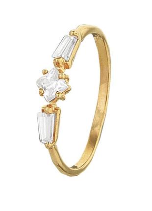 Серебряное кольцо с фианитами, размер 16,0, вес: 0.8 г