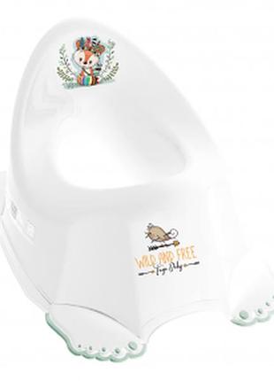 Горщик дитячий антиковзкий wild&free little fox white green