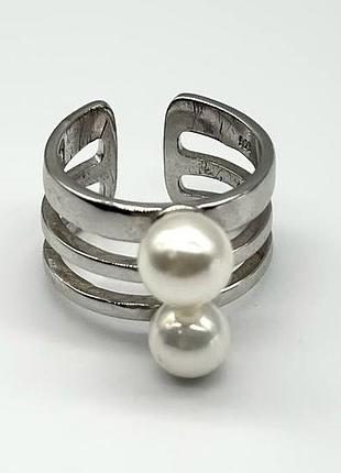 Серебряное кольцо со вставкой sea shell pearl, размер 17,5, вес: 5.3 г