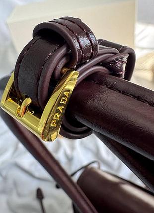 Сумка премиум medium leather shoulder chocolate/gold 6