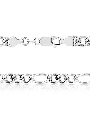 Серебряная цепочка, фигаро (картье) 3+1 (809), размер 45 см x 0,2 см, вес: 4.0 г