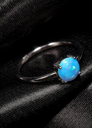 Серебряное кольцо с опалом, размер 17,5, вес: 1.3 г