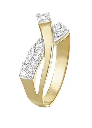 Серебряное кольцо с фианитами, размер 17,0, вес: 3.5 г