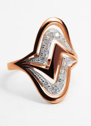Серебряное кольцо с фианитами, размер без розміру, вес: 3.0 г