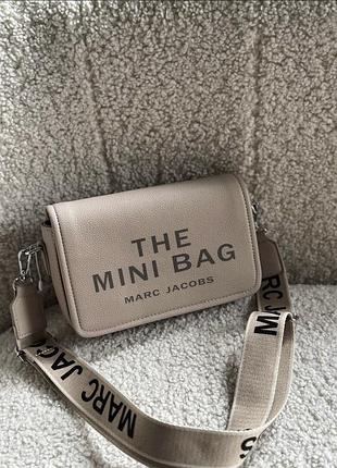 Женская сумка marc jacobs the mini bag, сумка марк джейкобс, cross body, кросс боди, сумка через плечо, клатч бежевый