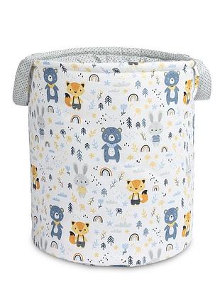 Текстильная корзина для игрушек sensillo przyjaciele z lasu szary (sillo-87001)