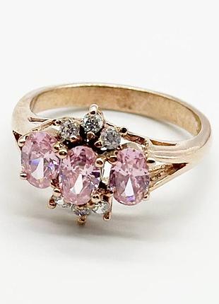 Серебряное кольцо со вставкой фианит, размер 18,0, вес: 3.6 г