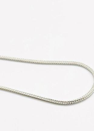 Серебряная цепочка, плетение лисий хвост, размер 60 см x 0,1 см, вес: 5.0 г
