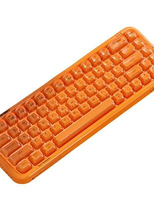 Клавиатура mofii pearl sk-711 с комбинированным подключением, rgb подсветкой и силиконовой подставкой под запястья - hermes orange