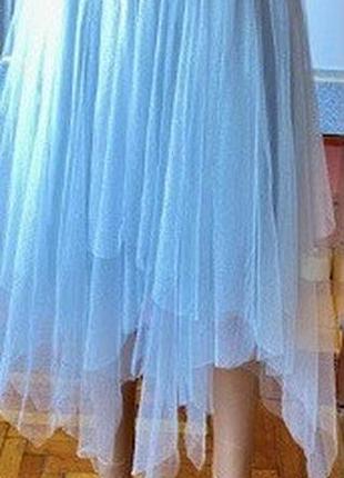 Трендова повітряна спідниця багатошарова з євро сітки-стрейч,мʼякий фатін ,асиметричнийкрій,,l (m)new look