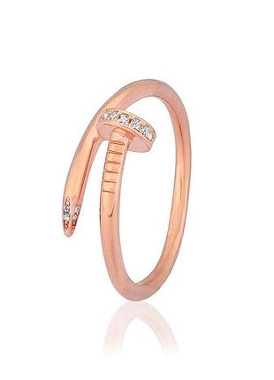 Серебряное кольцо в лимонной позолоте с фианитами