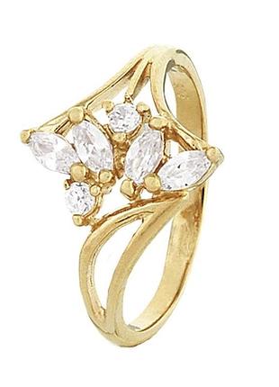 Серебряное кольцо с фианитами, размер 16,0, вес: 1.8 г