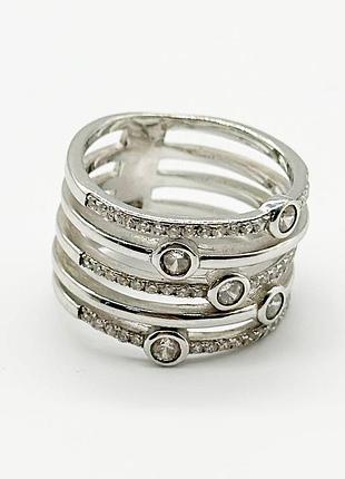 Серебряное кольцо с фианитами, размер 16,5, вес: 5.5 г