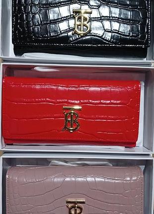 Шкіряний гаманець burberry, гаманець барбері, жіночий шкіряний гаманець, гаманець із натуральної шкіри