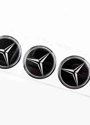 Наклейка на ковпак 55 мм силікон mercedes-benz чорна "автограф" (4 шт.)