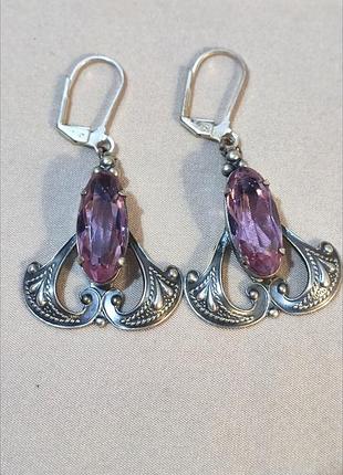 Серьги советские, мельхиор, винтаж