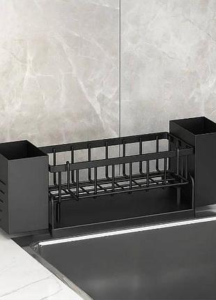 Органайзер кухонный на раковину cloth rack and ly-951 черный top shop ua_