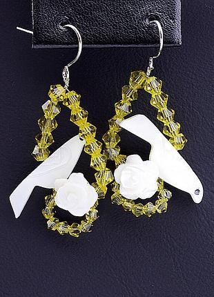 044928 сережки 'hand made' перламутр бижутерный сплав6,3 р.