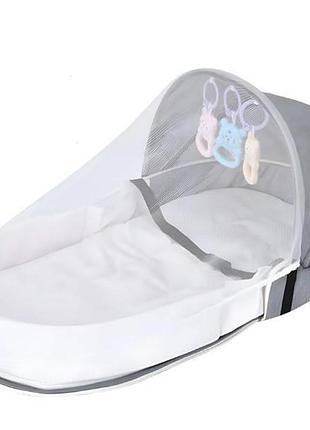 Кроватка детская портативная складная 120×60×75см ma626 серая top shop ua_