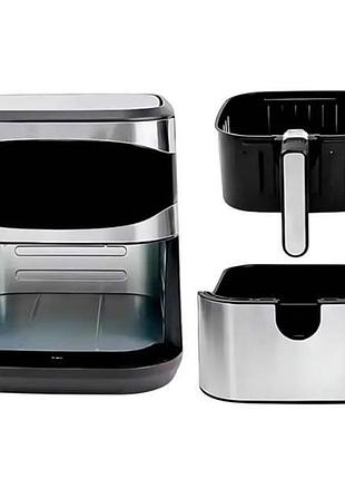 Аэрофритюрница 12л 2400вт hoffmans hm-788 черная с серым top shop ua_