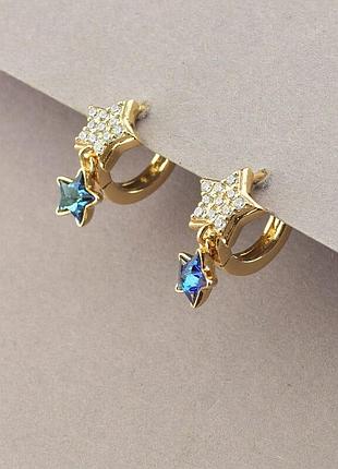 107413 серьги swarovski 'xuping' (позолота 18к)