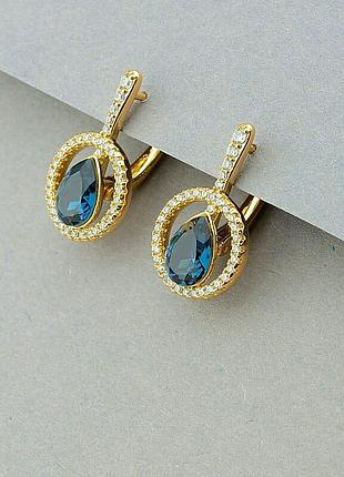 100000 серьги 'xuping' swarovski (позолота 18к)