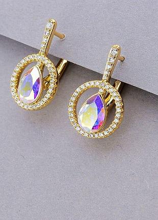 100051 серьги 'xuping' swarovski (позолота 18к)