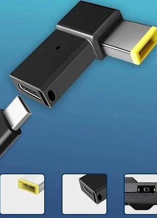 Переходник питания для ноутбука с type-c на square plug 5.5×2.1mm черный top shop ua_
